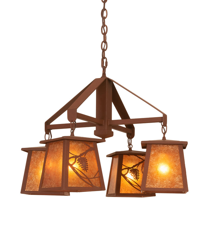 Meyda Tiffany Whispering Pines 98359 Chandelier Light - Rust