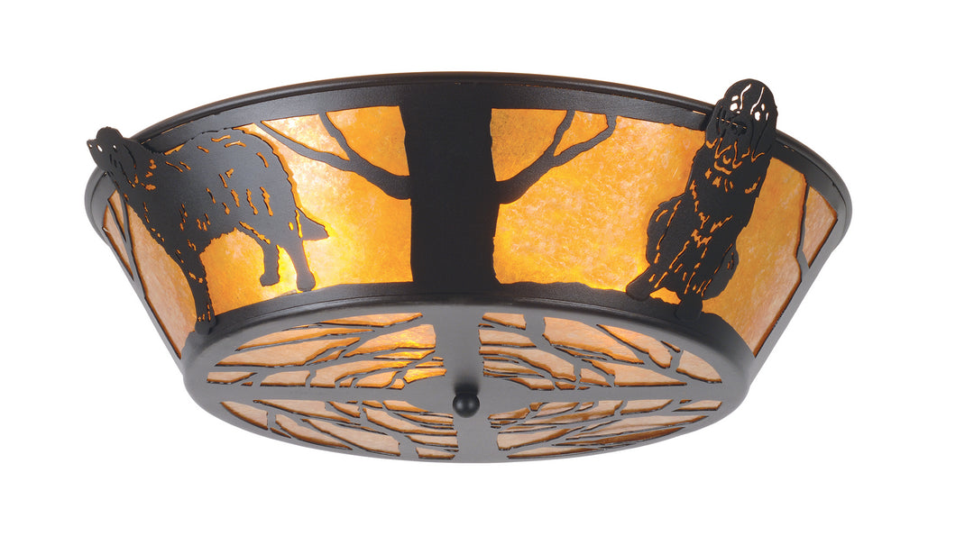 Meyda Tiffany Big Dogs 98409 Ceiling Light - Black/Amber Mica