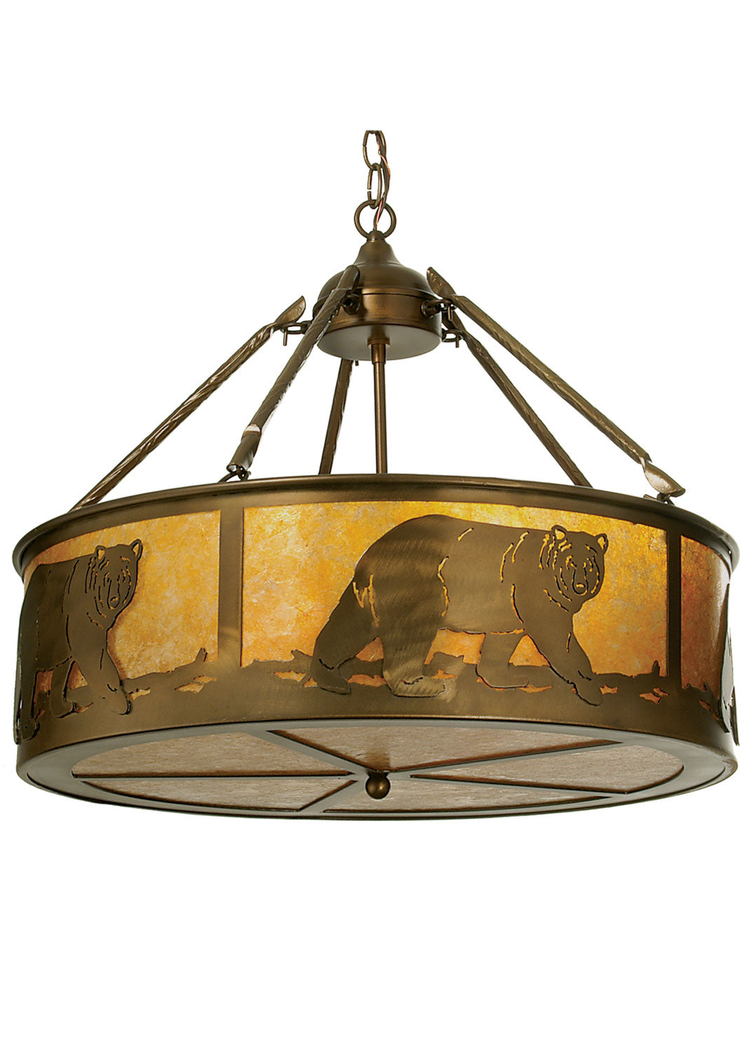 Meyda Tiffany Northwoods Lone Bear 98440 Pendant Light - Antique Copper