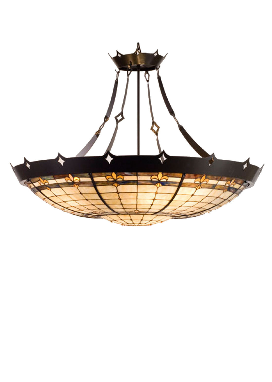 Meyda Tiffany Fleur-De-Lite 98957 Pendant Light - Timeless Bronze