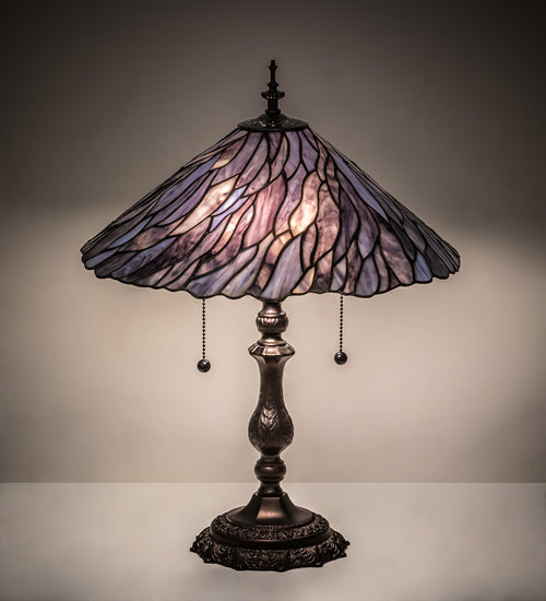 Meyda Tiffany Lighting 218128 Willow Two Light Table Lamp Lamp Bronze / Dark