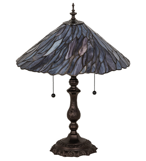 Meyda Tiffany Lighting 218128 Willow Two Light Table Lamp Lamp Bronze / Dark