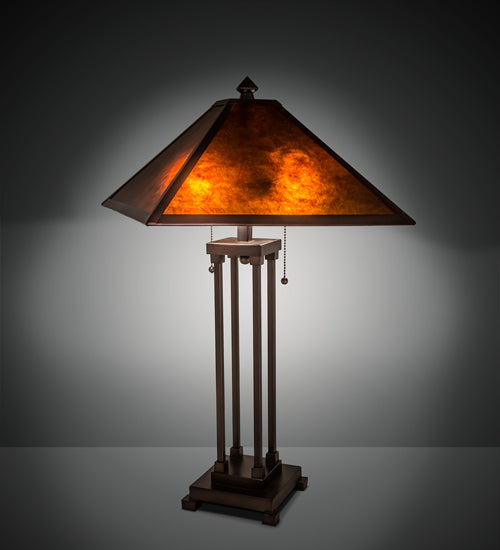 Meyda Tiffany Lighting 218344 Mission Two Light Table Lamp Lamp Bronze / Dark