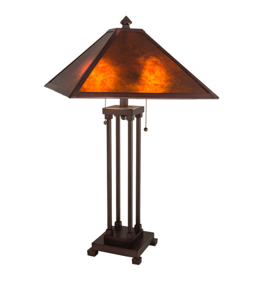 Meyda Tiffany Lighting 218344 Mission Two Light Table Lamp Lamp Bronze / Dark