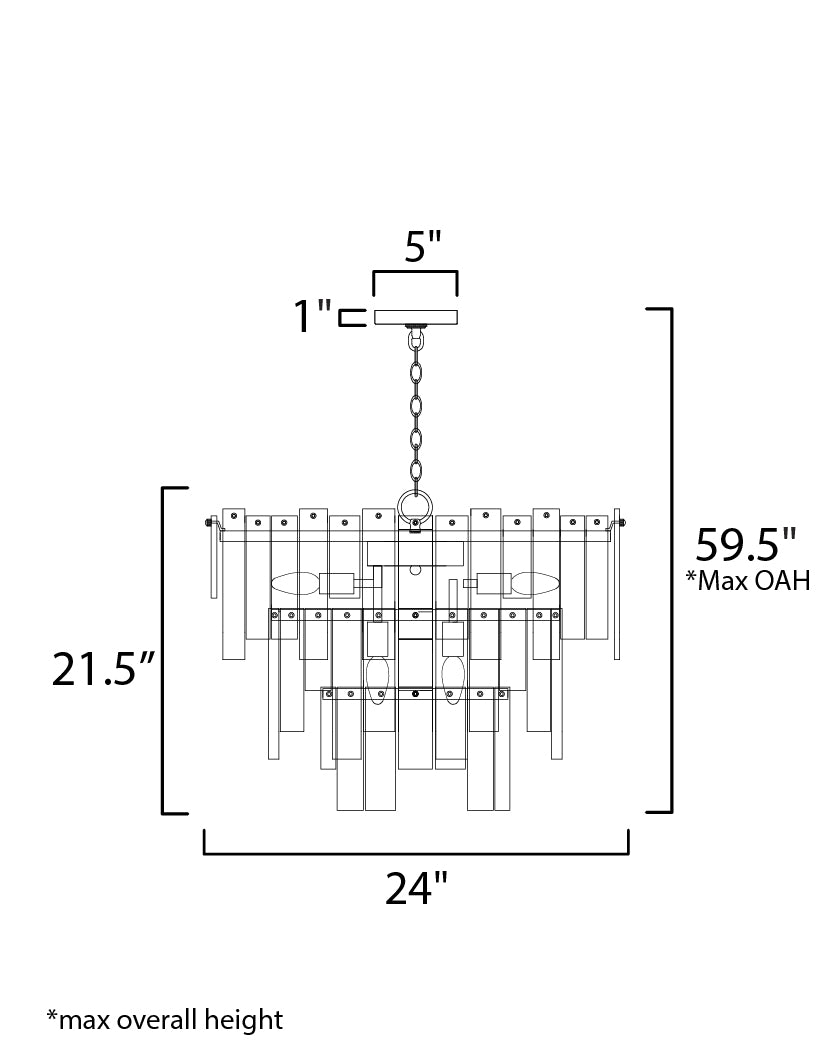 Maxim Warren 21835AGDBZ Chandelier Light - Dark Bronze