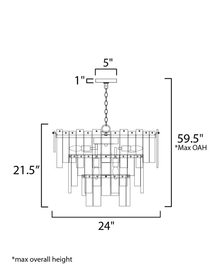 Maxim Warren 21835AGDBZ Chandelier Light - Dark Bronze