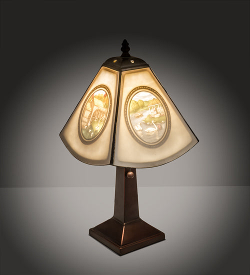 Meyda Tiffany Lighting 218414 Lithophane One Light Accent Lamp Lamp Bronze / Dark