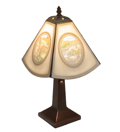 Meyda Tiffany Lighting 218414 Lithophane One Light Accent Lamp Lamp Bronze / Dark