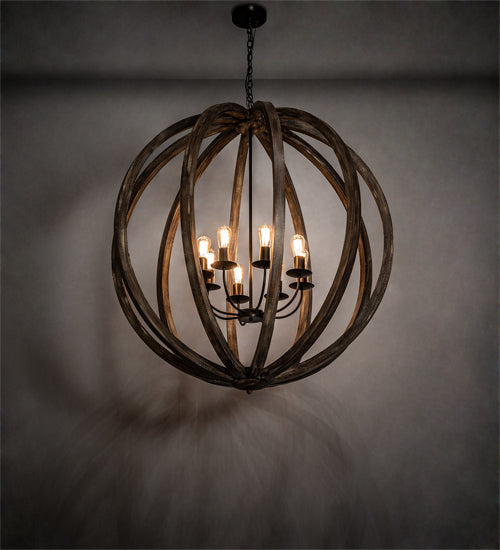 Meyda Tiffany Woodward 218452 Pendant Light - Bronze, Natural Wood