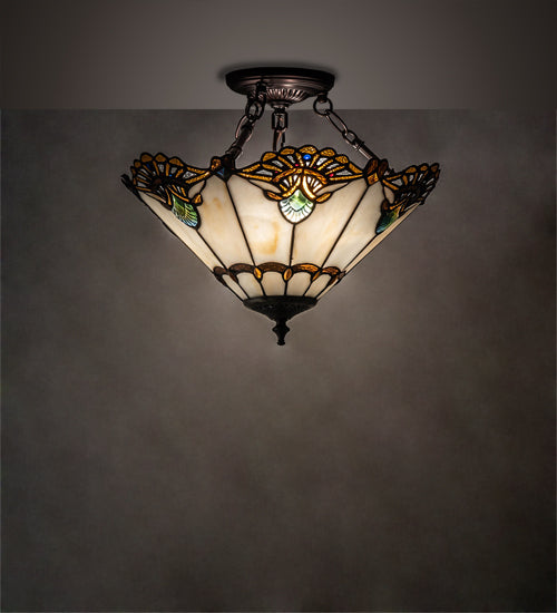 Meyda Tiffany Shell With Jewels 218495 Ceiling Light - Mahogany Bronze