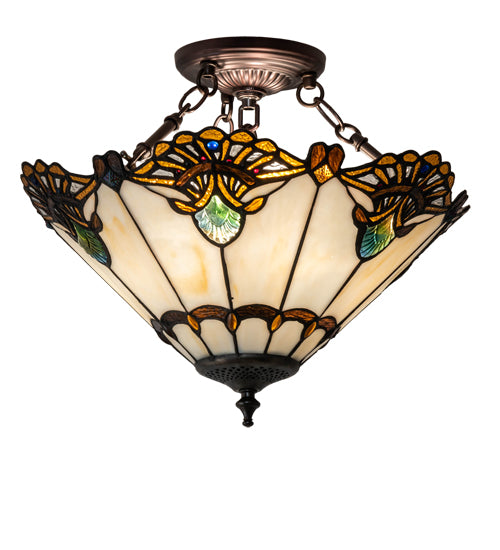 Meyda Tiffany Shell With Jewels 218495 Ceiling Light - Mahogany Bronze