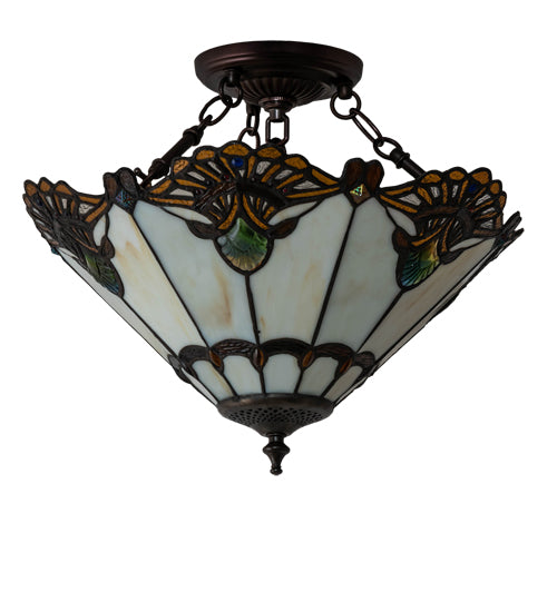 Meyda Tiffany Shell With Jewels 218495 Ceiling Light - Mahogany Bronze