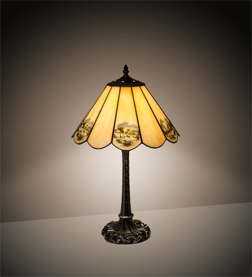 Meyda Tiffany Lighting 218838 Americana One Light Table Lamp Lamp Brass - Antique
