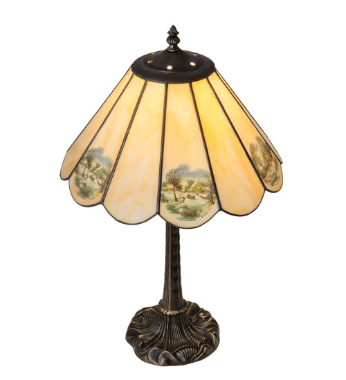 Meyda Tiffany Lighting 218838 Americana One Light Table Lamp Lamp Brass - Antique