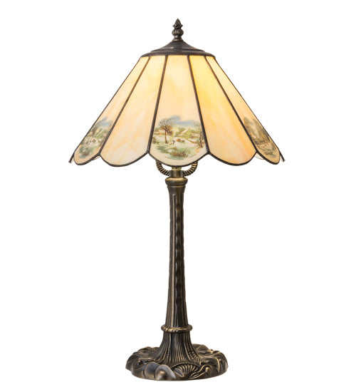 Meyda Tiffany Lighting 218838 Americana One Light Table Lamp Lamp Brass - Antique