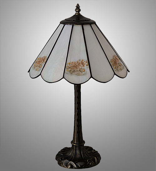 Meyda Tiffany Lighting 218840 Roses One Light Table Lamp Lamp Bronze / Dark