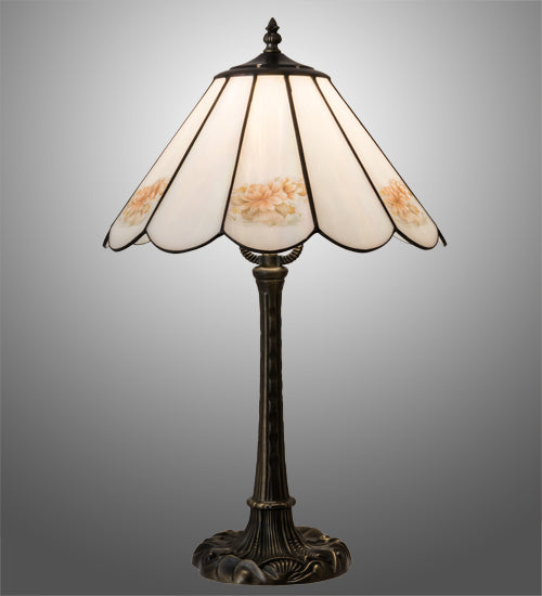 Meyda Tiffany Lighting 218840 Roses One Light Table Lamp Lamp Bronze / Dark