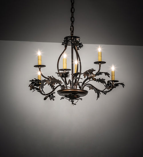 Meyda Tiffany Oak Leaf & Acorn 218893 Chandelier Light - Antique Copper