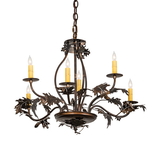 Meyda Tiffany Oak Leaf & Acorn 218893 Chandelier Light - Antique Copper