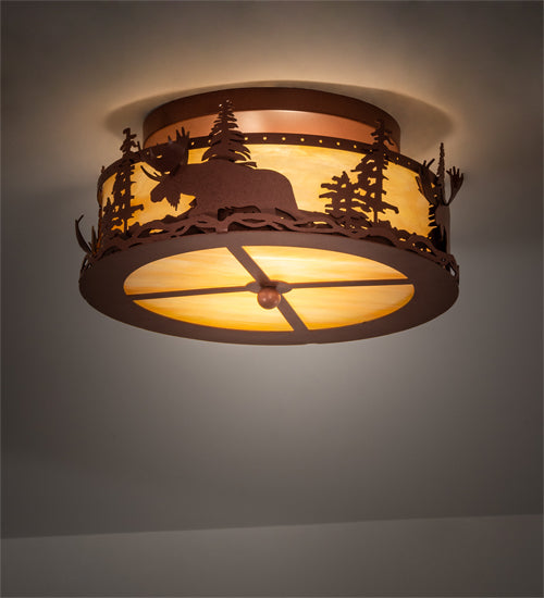 Meyda Tiffany Moose At Dusk 219213 Ceiling Light - Rust