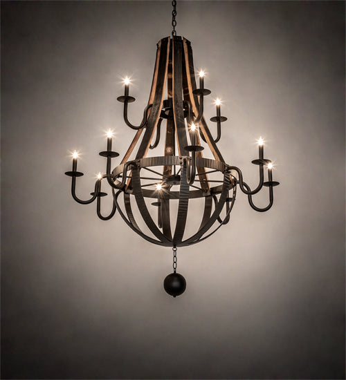 Meyda Tiffany Barrel Stave 219497 Chandelier Light - Natural Wood,Oil Rubbed Bronze