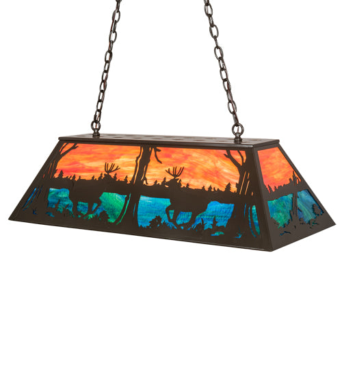 Meyda Tiffany Deer At Lake 219886 Pendant Light - Timeless Bronze