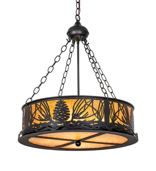 Meyda Tiffany Mountain Pine 220141 Pendant Light - Craftsman Brown