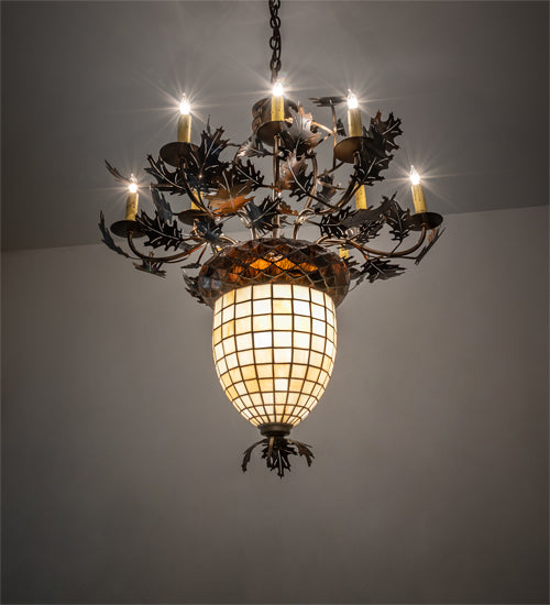 Meyda Tiffany Oak Leaf & Acorn 221201 Chandelier Light - Antique Copper