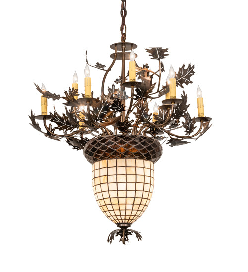 Meyda Tiffany Oak Leaf & Acorn 221201 Chandelier Light - Antique Copper