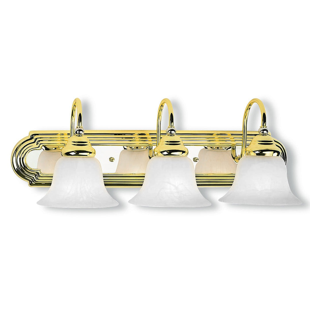 Livex Belmont 1003-25 Bath Vanity Light 24 in. wide - Polished Brass & Polished Chrome