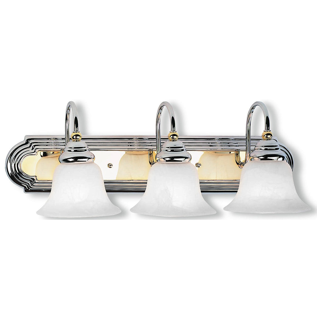 Livex Belmont 1003-52 Bath Vanity Light 24 in. wide - Polished Chrome & Polished Brass