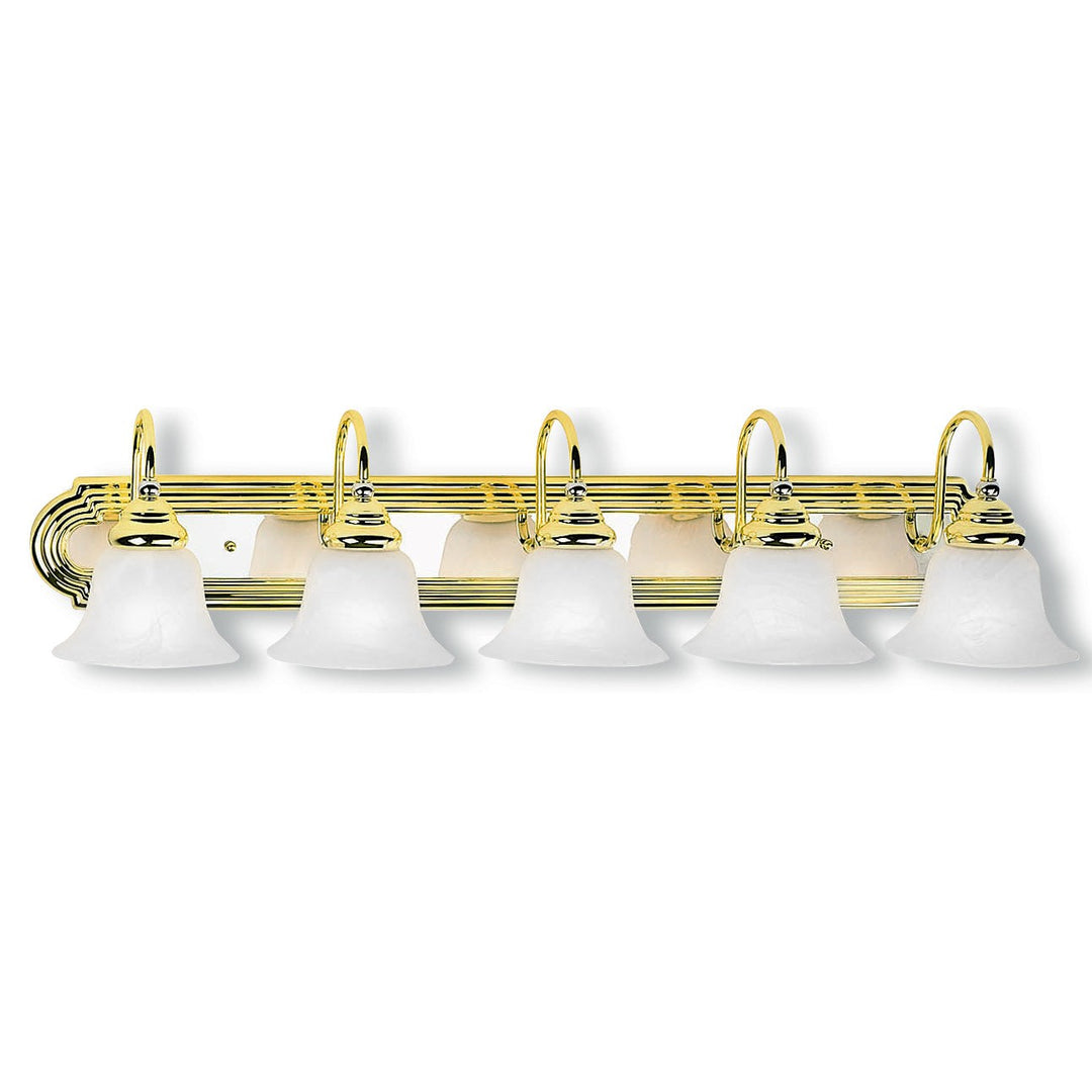 Livex Belmont 1005-25 Bath Vanity Light 36 in. wide - Polished Brass & Polished Chrome