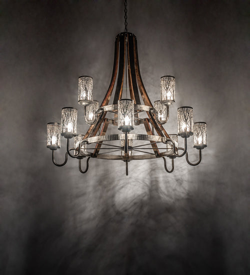 Meyda Tiffany Barrel Stave 221525 Chandelier Light - Steel,Natural Wood