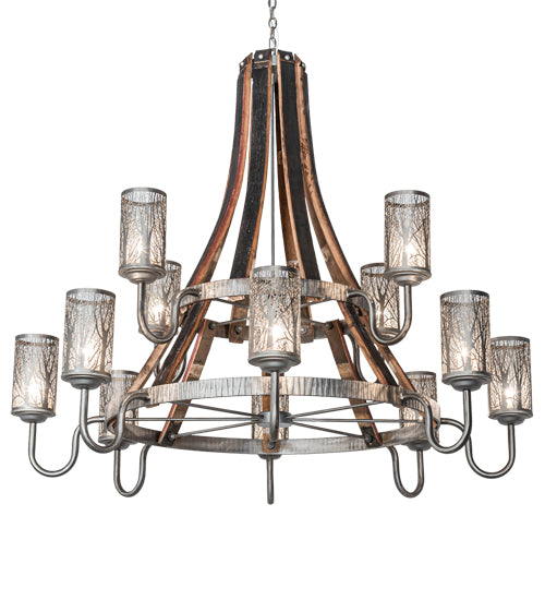 Meyda Tiffany Barrel Stave 221525 Chandelier Light - Steel,Natural Wood