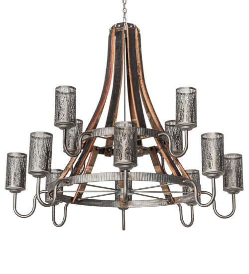 Meyda Tiffany Barrel Stave 221525 Chandelier Light - Steel,Natural Wood