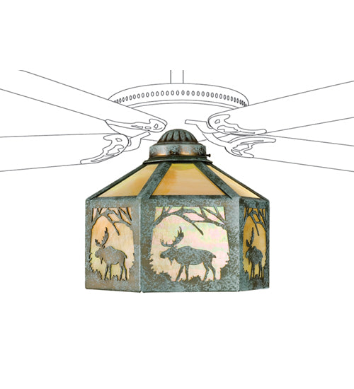 Meyda Tiffany Lone Moose 22243 Ceiling Light - Verdigris