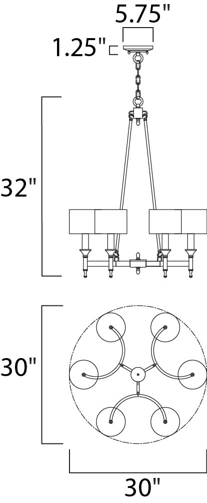 Maxim Fairmont 22375OMNAB Chandelier Light - Natural Aged Brass