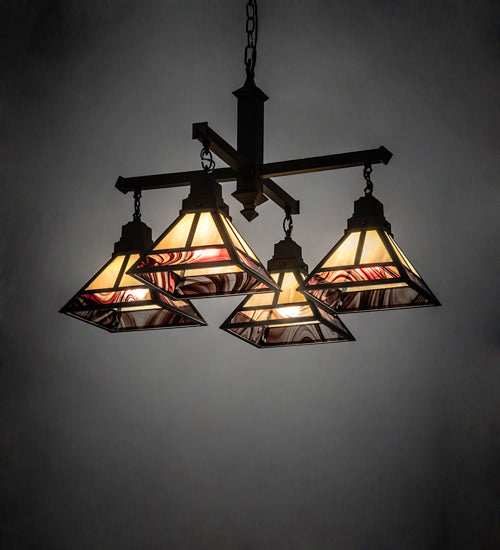 Meyda Tiffany T" Mission" 224357 Chandelier Light - Craftsman Brown,Oil Rubbed Bronze