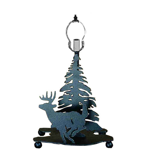 Meyda Tiffany Lighting 22495 Lone Deer One Light Table Base Hardware Utility Light Bronze / Dark