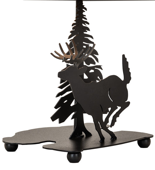 Meyda Tiffany Lighting 22495 Lone Deer One Light Table Base Hardware Utility Light Bronze / Dark
