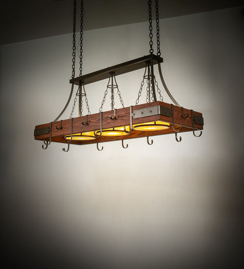 Meyda Tiffany Steamboat 225592 Pendant Light - Bronze, Natural Wood