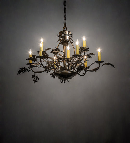 Meyda Tiffany Oak Leaf 225725 Chandelier Light - Antique Copper