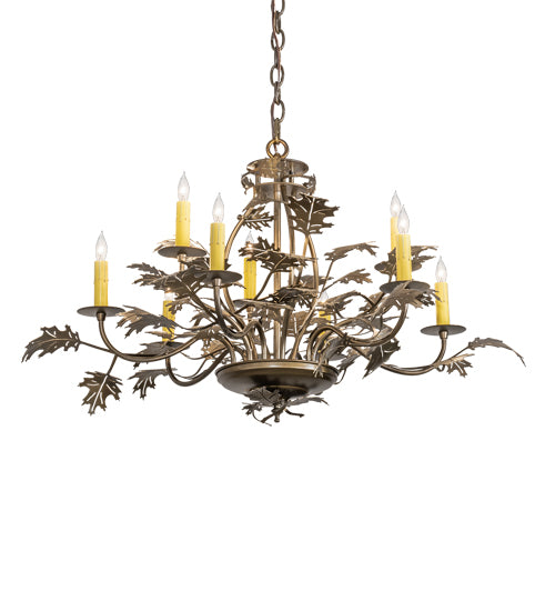 Meyda Tiffany Oak Leaf 225725 Chandelier Light - Antique Copper