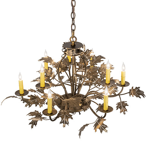 Meyda Tiffany Oak Leaf 225725 Chandelier Light - Antique Copper