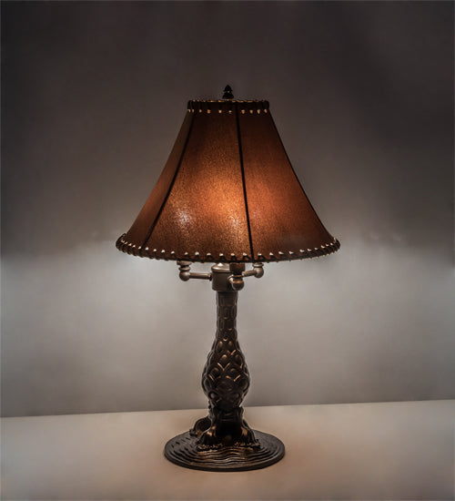 Meyda Tiffany Lighting 225854 Roseborder Three Light Table Lamp Lamp Bronze / Dark