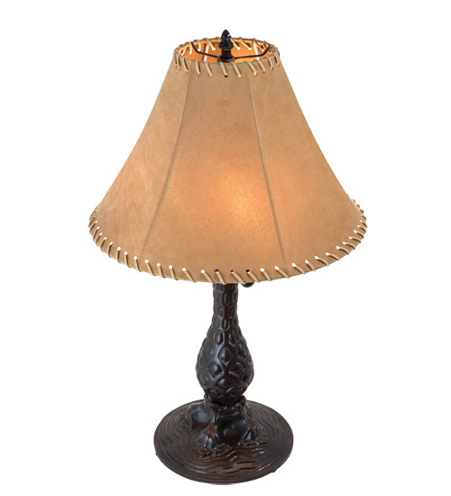 Meyda Tiffany Lighting 225854 Roseborder Three Light Table Lamp Lamp Bronze / Dark