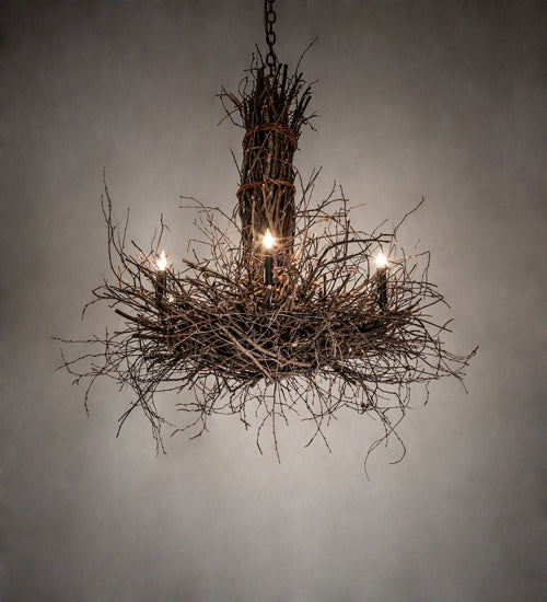 Meyda Tiffany Twigs 226214 Chandelier Light - Bronze,Natural Wood