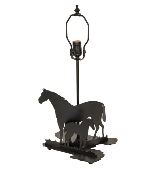 Meyda Tiffany Lighting 22730 Mare & Foal One Light Table Base Utility Light Black