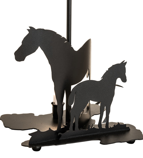 Meyda Tiffany Lighting 22730 Mare & Foal One Light Table Base Utility Light Black