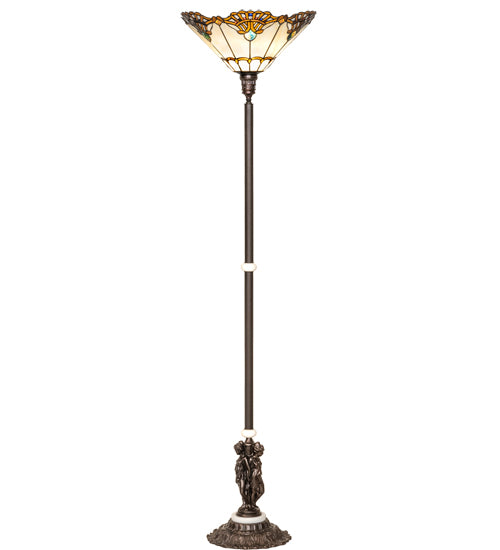 Meyda Tiffany Lighting 228408 Shell With Jewels One Light Floor Lamp Lamp Bronze / Dark